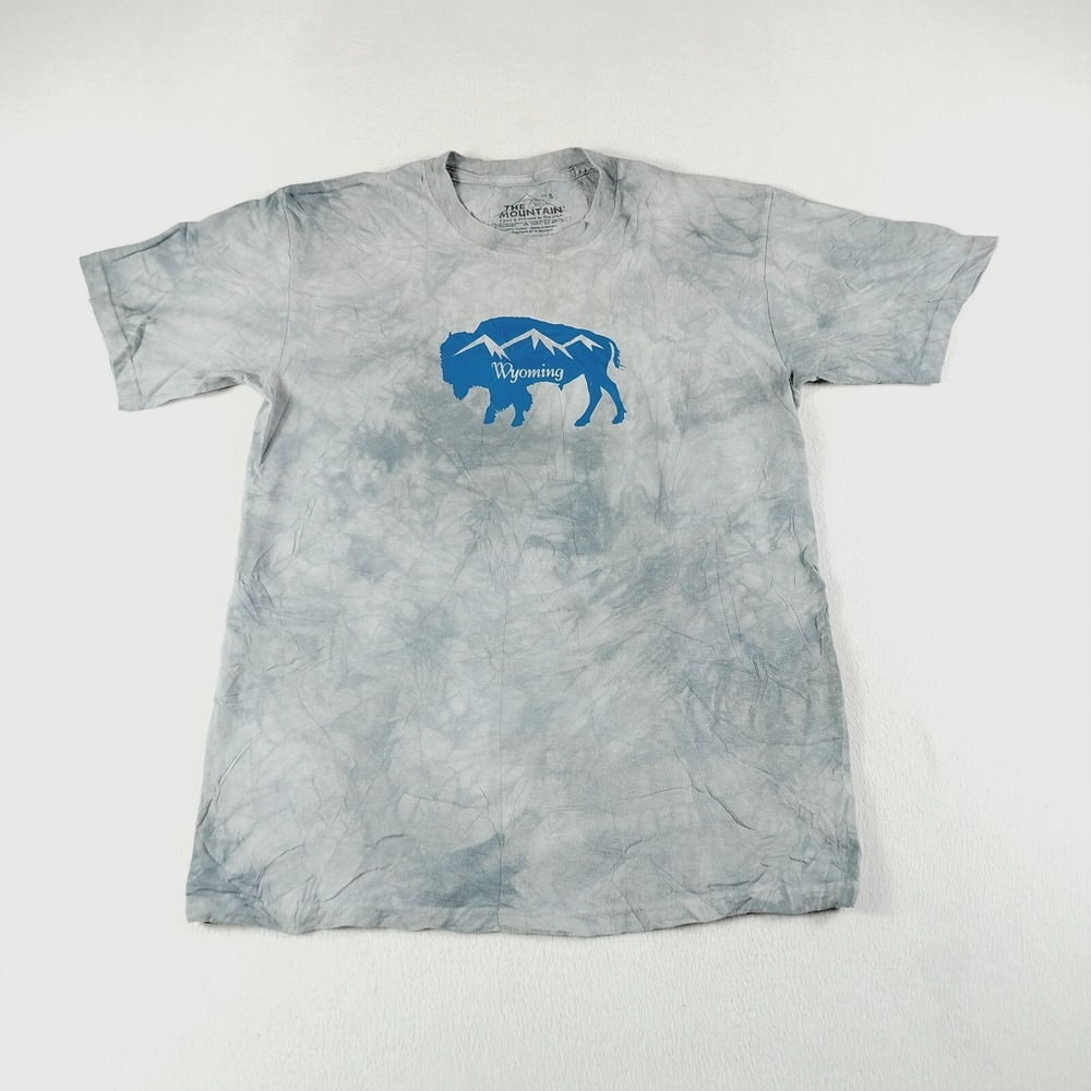 The Mountain T-Shirt Mens Small‎ Gray Wyoming Short Sleeve Crew Neck USA Vintage